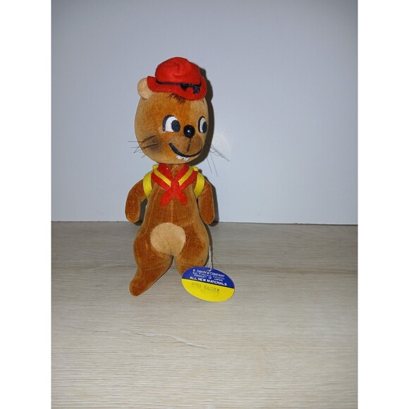 R. Dakin Dream Pets Eager Beaver Stuffed Animal Sawdust Camper Japan Vintage - Picture 13 of 16
